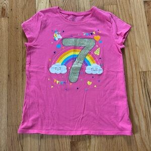 The Children’s Place Birthday Shirt “7” Girl Sz L 10/12